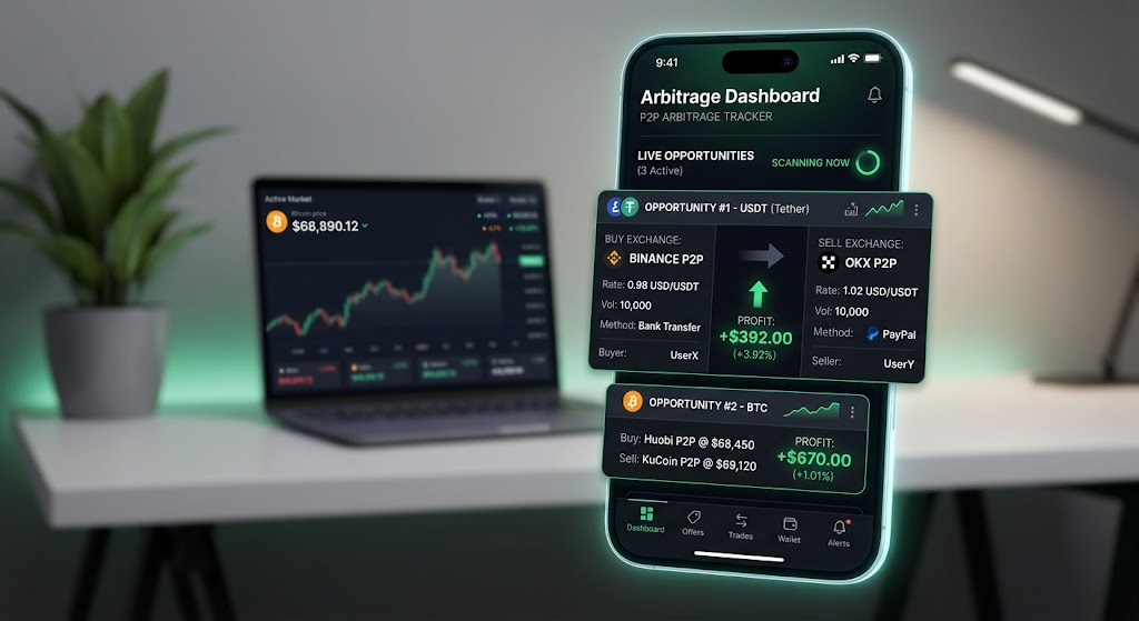 Kripto arbitraj sinyal ekranı